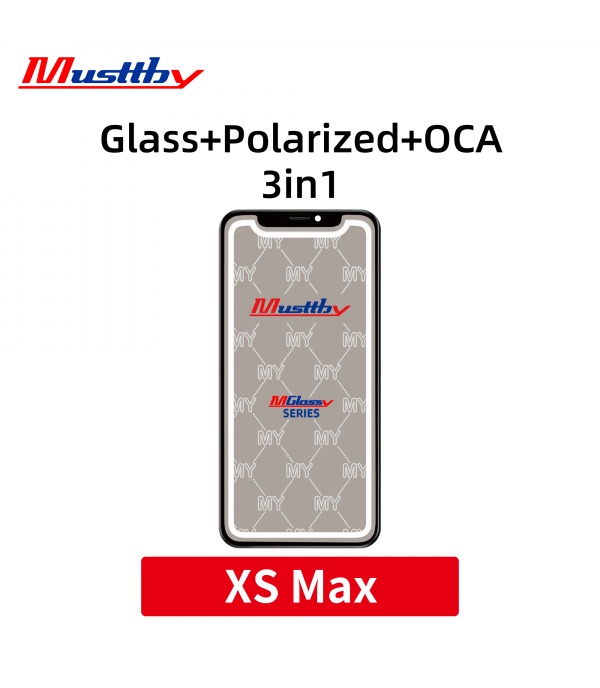 Стекло для переклейки iPhone  XS Max + ОСА + Polarized film Musttby MyGlass 1:1
